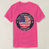 Cape Charles Beach - Patriotic Virginia Souvenir T T-shirt (Design voorkant)