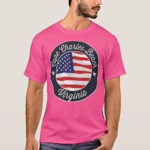 Cape Charles Beach - Patriotic Virginia Souvenir T T-shirt