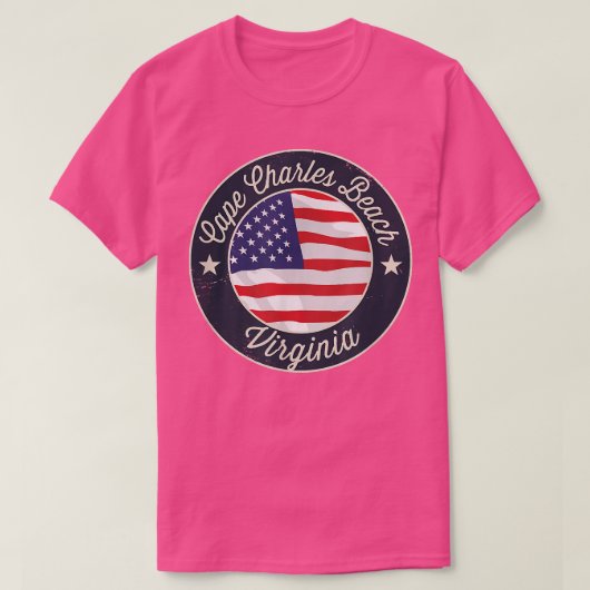 Cape Charles Beach - Patriotisch Virginia Souvenir T-shirt (Design voorkant)