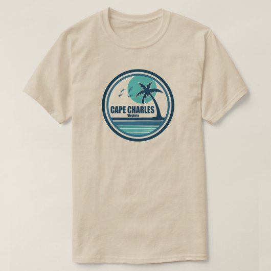 Cape Charles Beach Virginia Palmbomen T-shirt (Design voorkant)