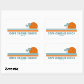 Cape Charles Beach Virginia Sun Palm Trees Rechthoekige Sticker (Vel)