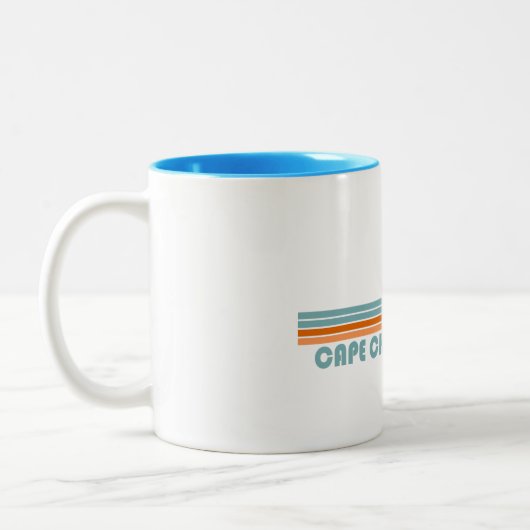 Cape Charles Beach Virginia Sun Palm Trees Tweekleurige Koffiemok (Links)