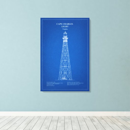 Cape Charles Lighthouse - Virginia - AD Canvas Afdruk (Insitu (Houten vloer))