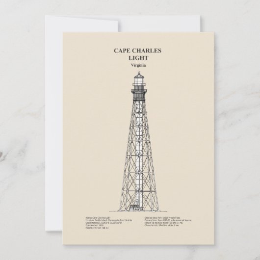 Cape Charles Lighthouse - Virginia - SBD Bedankkaart (Voorkant)