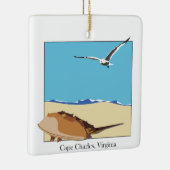 Cape Charles, VA Hoefijzer Krab Zee Gull Beach Keramisch Ornament (Rechts)