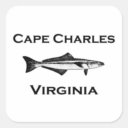 Cape Charles Virginia Cobia Vierkante Sticker (Voorkant)