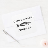 Cape Charles Virginia Cobia Vierkante Sticker (Envelop)