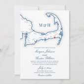 Cape Cod All-in-One QR-code RSVP Bruiloft Kaart (Voorkant)