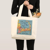 Cape Cod Auto Map Strandtas Grote Tote Bag (Voorkant (product))