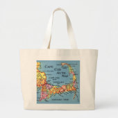 Cape Cod Auto Map Strandtas Grote Tote Bag (Voorkant)