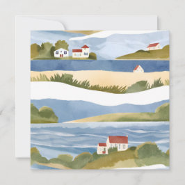 Cape Cod-baai | Aquarel van kustwateren aan de oce Kaart