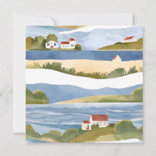 Cape Cod-baai Aquarel van kustwateren aan de oce Kaart