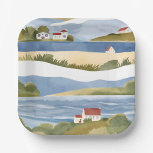 Cape Cod-baai Waterverfschildering van de kustli Papieren Bordje