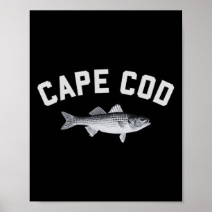 Cape Cod Baars Gestreepte Byss Leuke Visserij Ontw Poster
