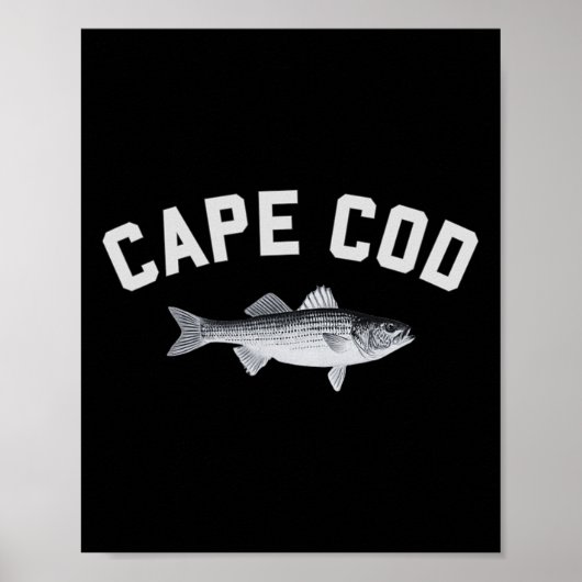 Cape Cod Baars Gestreepte Byss Leuke Visserij Ontw Poster (Voorkant)