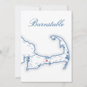 Cape Cod Barnstable Huwelijk Tafel Naamkaart Kaart (Voorkant)