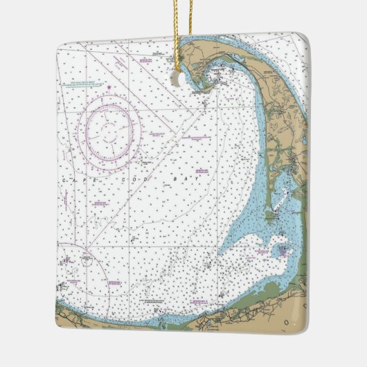 Cape Cod Bay - Grafiek Keramisch Ornament (Links)
