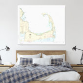 Cape Cod Bay nautische kaart 13246 Canvas Afdruk (Insitu (Slaapkamer))