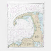 Cape Cod Bay nautische kaart 13246 Fleece Deken (Voorkant)