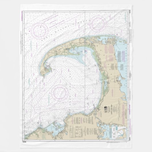 Cape Cod Bay nautische kaart 13246 Fleece Deken (Voorkant)