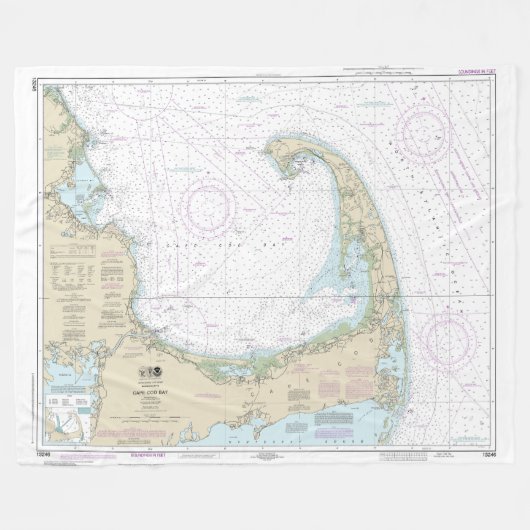 Cape Cod Bay nautische kaart 13246 Fleece Deken (Voorkant (Horizontaal))