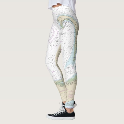 Cape Cod Bay nautische kaart 13246 Leggings (Links)