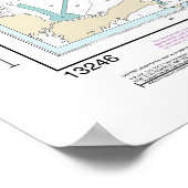 Cape Cod Bay nautische kaart 13246 Poster (Hoek)