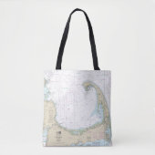 Cape Cod Bay nautische kaart 13246 Tote Bag (Voorkant)