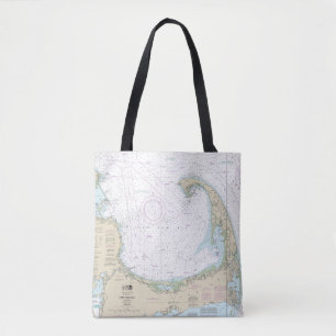 Cape Cod Bay nautische kaart 13246 Tote Bag