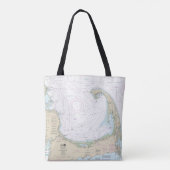 Cape Cod Bay nautische kaart 13246 Tote Bag (Achterkant)