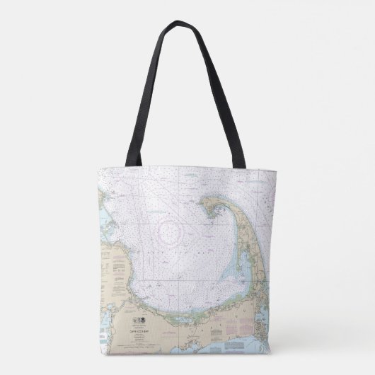 Cape Cod Bay nautische kaart 13246 Tote Bag (Achterkant)