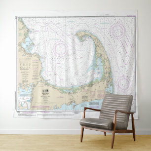 Cape Cod Bay nautische kaart 13246 Wandkleed
