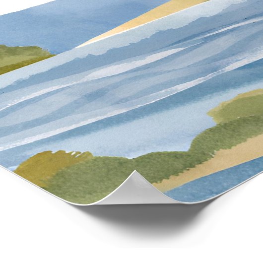 Cape Cod Bay | Oceaankust Waterverf Poster (Hoek)