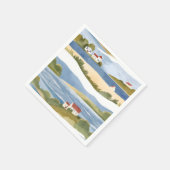 Cape Cod Bay | Oceaankust Waterverf Servet (Hoek)