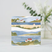 Cape Cod Bay | Waterverf aan de kust van de oceaan Kaart (Staand voorkant)