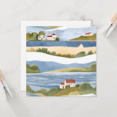 Cape Cod Bay | Waterverf aan de kust van de oceaan Kaart (Voorkant / Achterkant in situ)