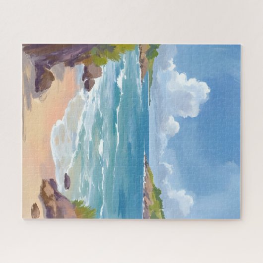 Cape Cod Beach Bay Ocean Painting Legpuzzel (Horizontaal)