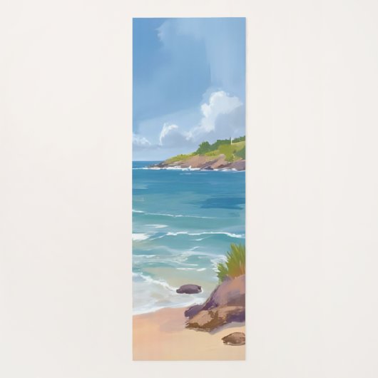 Cape Cod Beach Bay Ocean Painting Yogamat (Achterkant)