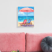 Cape Cod Beach Day | Watercolor Ocean MA Canvas Afdruk (Insitu (Woonkamer))