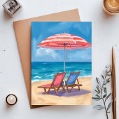 Cape Cod Beach Day | Waterverf Ocean MA Briefkaart