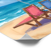 Cape Cod Beach Day | Waterverf Ocean MA Poster (Hoek)