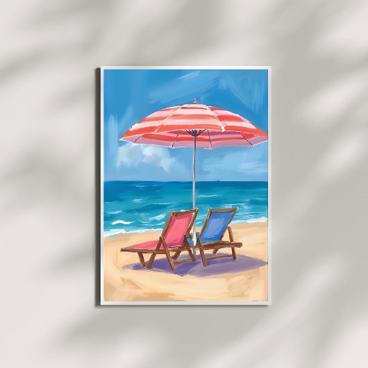 Cape Cod Beach Day | Waterverf Ocean MA Poster