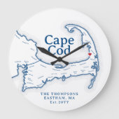 Cape Cod Beach House Decor Gift Grote Klok (Voorkant)