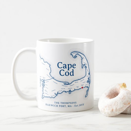 Cape Cod Beach House Decor Gift Koffiemok (Met donut)