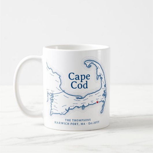 Cape Cod Beach House Decor Gift Koffiemok (Links)