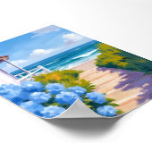 Cape Cod Beach Path | Hydrangea Coastal Painting Poster (Hoek)