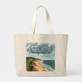 Cape Cod Beach Seashore Massachusetts Blauw Grote Tote Bag (Achterkant)