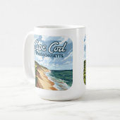 Cape Cod Beach Seashore Massachusetts Blauw Koffiemok (Voorkant links)