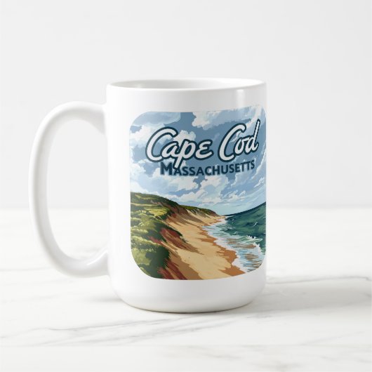 Cape Cod Beach Seashore Massachusetts Blauw Koffiemok (Links)