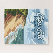 Cape Cod Beach Seashore Massachusetts Blauw Legpuzzel (Horizontaal)